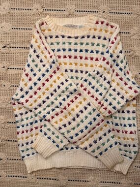 Crossings Cream Multicolor Crewneck Sweater for Men 100% cotton